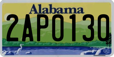 AL license plate 2AP0130