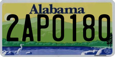 AL license plate 2AP0180