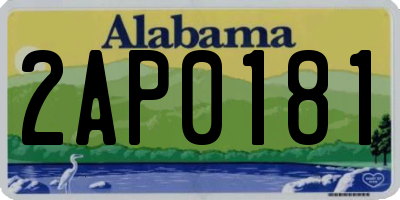 AL license plate 2AP0181