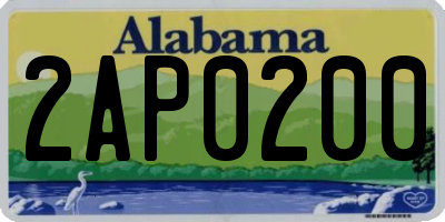 AL license plate 2AP0200