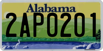 AL license plate 2AP0201