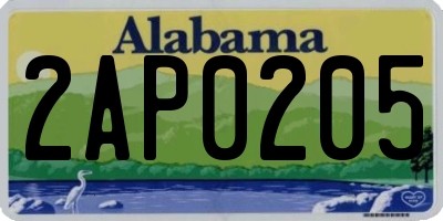 AL license plate 2AP0205