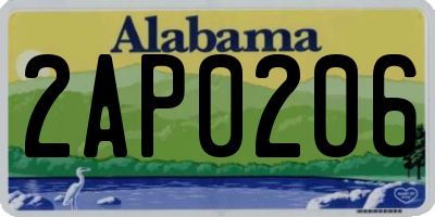 AL license plate 2AP0206