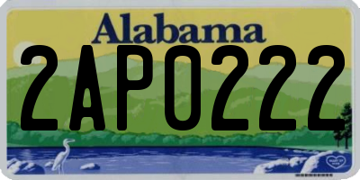 AL license plate 2AP0222