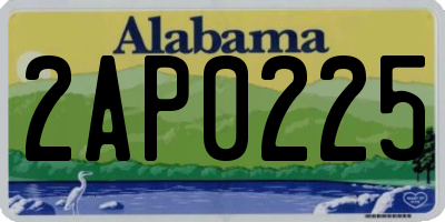 AL license plate 2AP0225