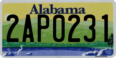 AL license plate 2AP0231