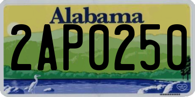 AL license plate 2AP0250