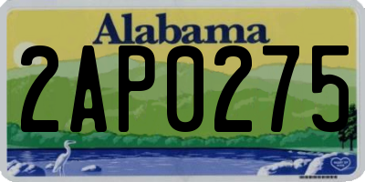 AL license plate 2AP0275
