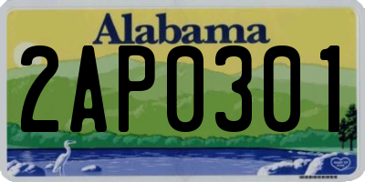 AL license plate 2AP0301