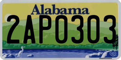 AL license plate 2AP0303