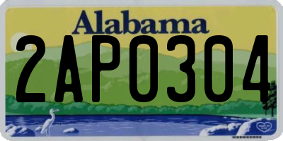 AL license plate 2AP0304