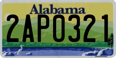 AL license plate 2AP0321