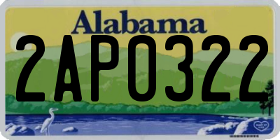 AL license plate 2AP0322