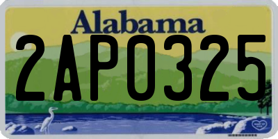 AL license plate 2AP0325