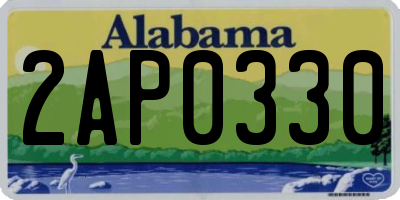 AL license plate 2AP0330