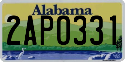 AL license plate 2AP0331