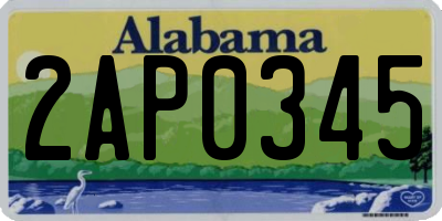 AL license plate 2AP0345