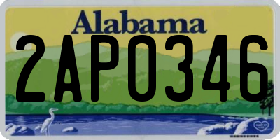 AL license plate 2AP0346