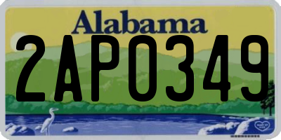 AL license plate 2AP0349