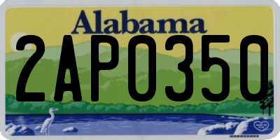 AL license plate 2AP0350