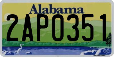 AL license plate 2AP0351