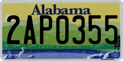 AL license plate 2AP0355