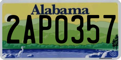 AL license plate 2AP0357