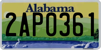 AL license plate 2AP0361