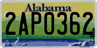 AL license plate 2AP0362