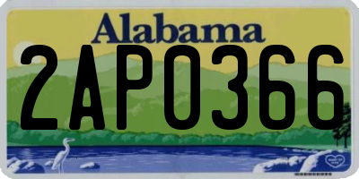 AL license plate 2AP0366