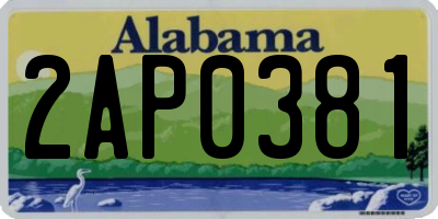 AL license plate 2AP0381