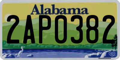 AL license plate 2AP0382