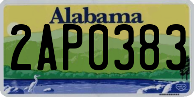 AL license plate 2AP0383