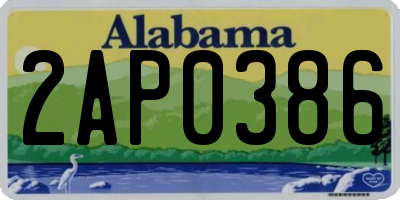AL license plate 2AP0386