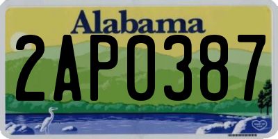 AL license plate 2AP0387
