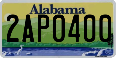 AL license plate 2AP0400