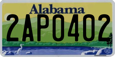 AL license plate 2AP0402