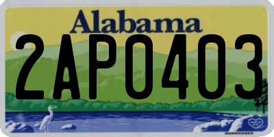 AL license plate 2AP0403