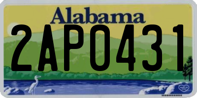 AL license plate 2AP0431