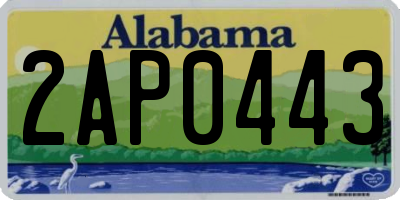 AL license plate 2AP0443