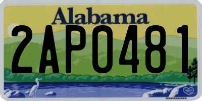 AL license plate 2AP0481