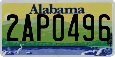 AL license plate 2AP0496
