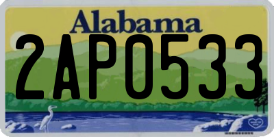 AL license plate 2AP0533