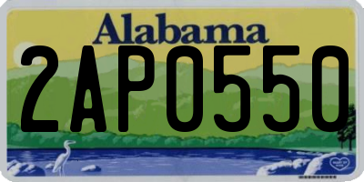 AL license plate 2AP0550