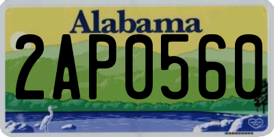 AL license plate 2AP0560