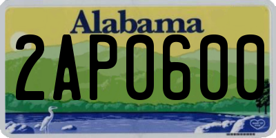 AL license plate 2AP0600