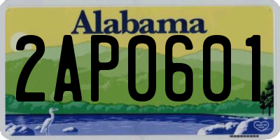 AL license plate 2AP0601