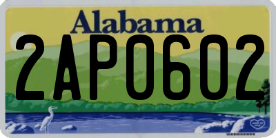AL license plate 2AP0602