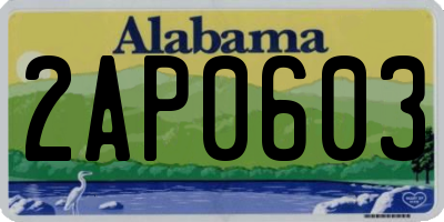 AL license plate 2AP0603