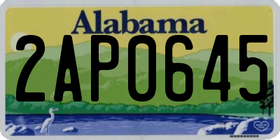 AL license plate 2AP0645